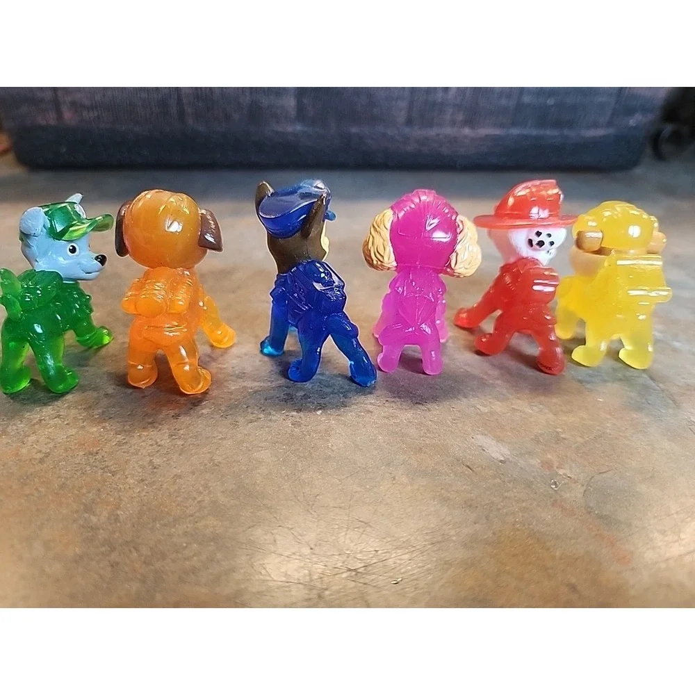Paw Patrol The Movie Mini Translucent Figures Toppers Toy Lot - 6 Total